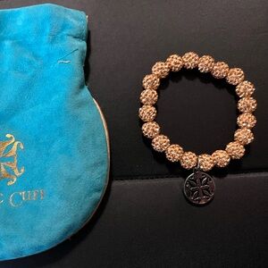 Rustic Cuff Pink Beaded Bracelet